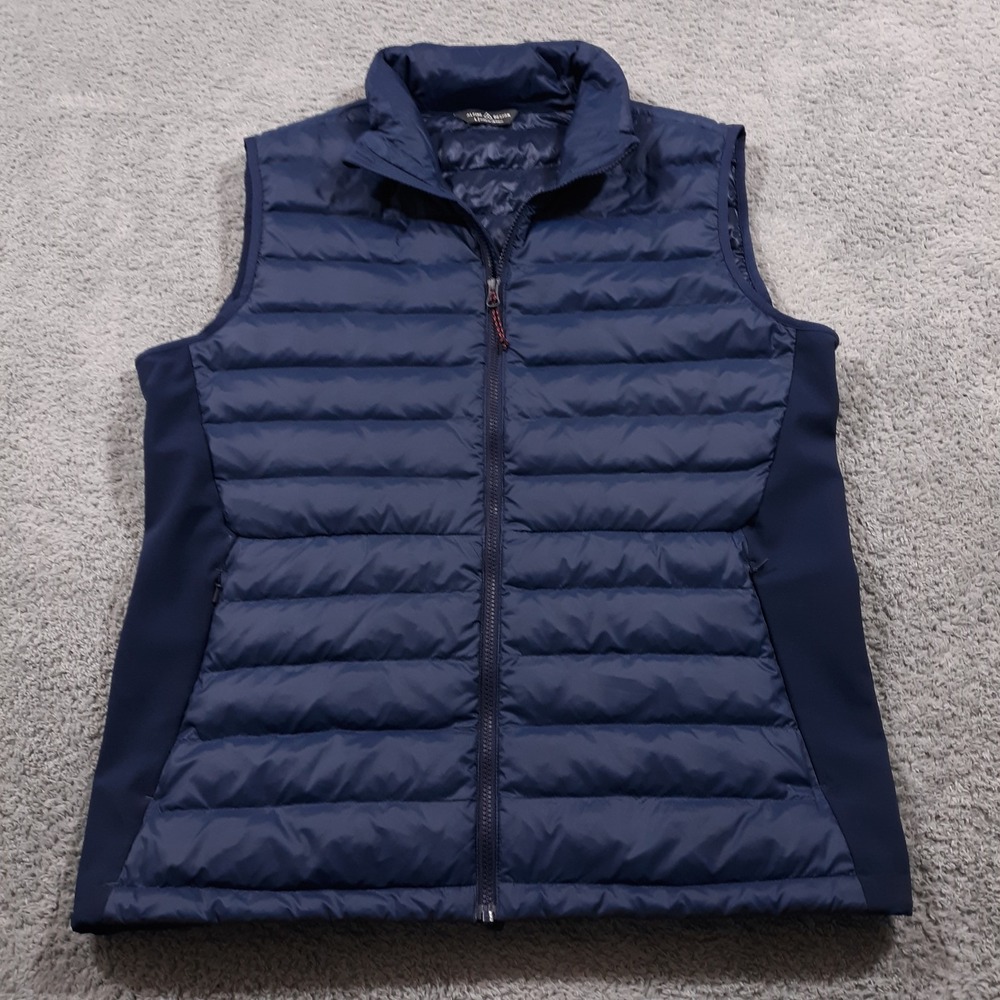 Alpine Design Puffer Vest Mens Large Blue Outdoor Full Zip Nylon Shell Down Fill